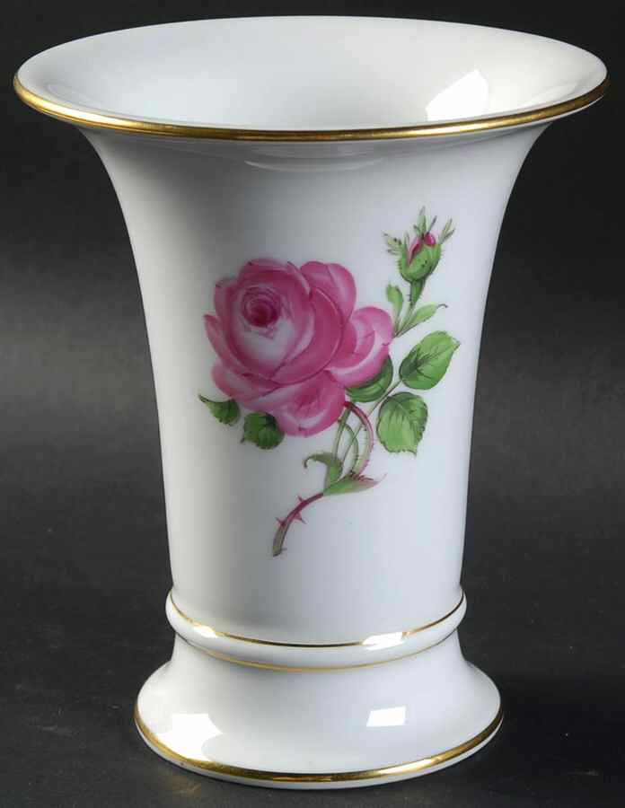 Rose Pink ("X" Backstamp) 5" Vase by Meissen (Germany)-1
