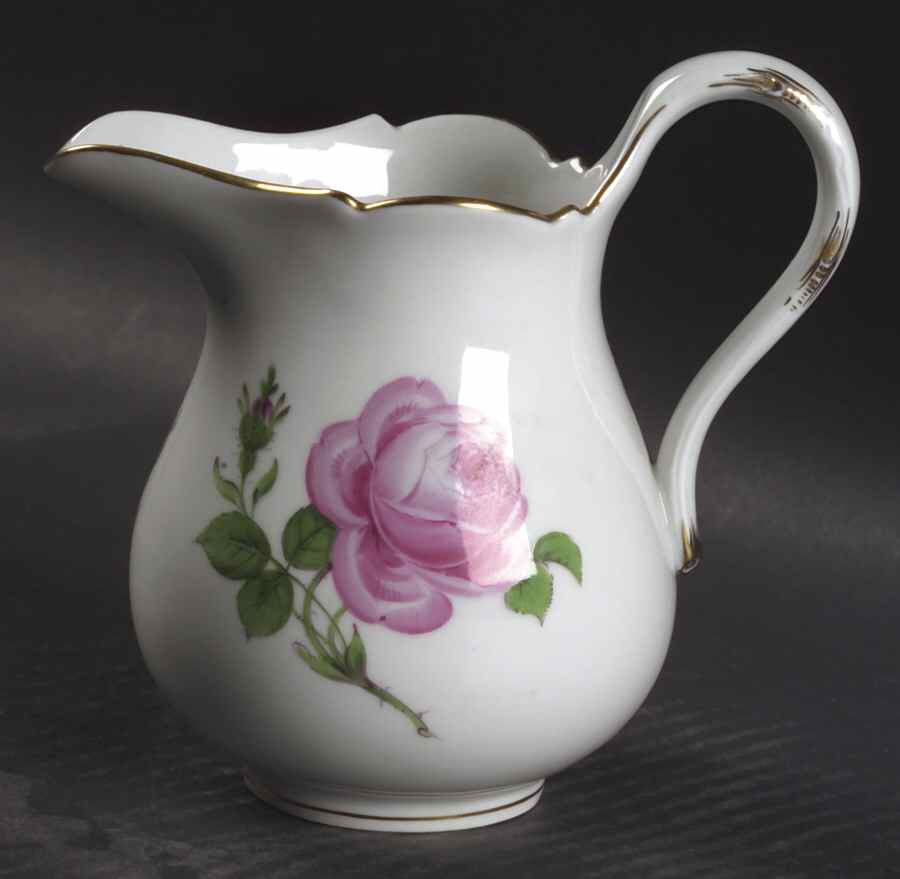 Rose Pink ("X" Backstamp) Creamer by Meissen (Germany)-1
