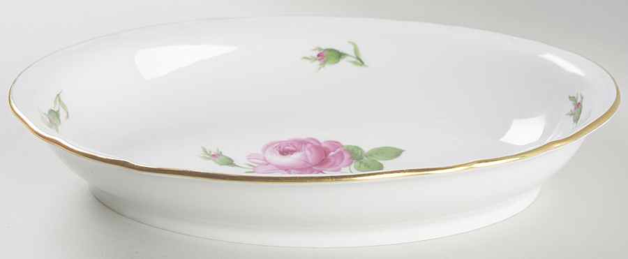 Rose Pink ("X" Backstamp) 10" Oval Vegetable Bowl by Meissen (Germany)-1