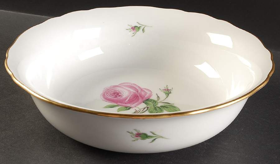 Rose Pink ("X" Backstamp) 11" Large Salad Serving Bowl by Meissen (Germany)-1