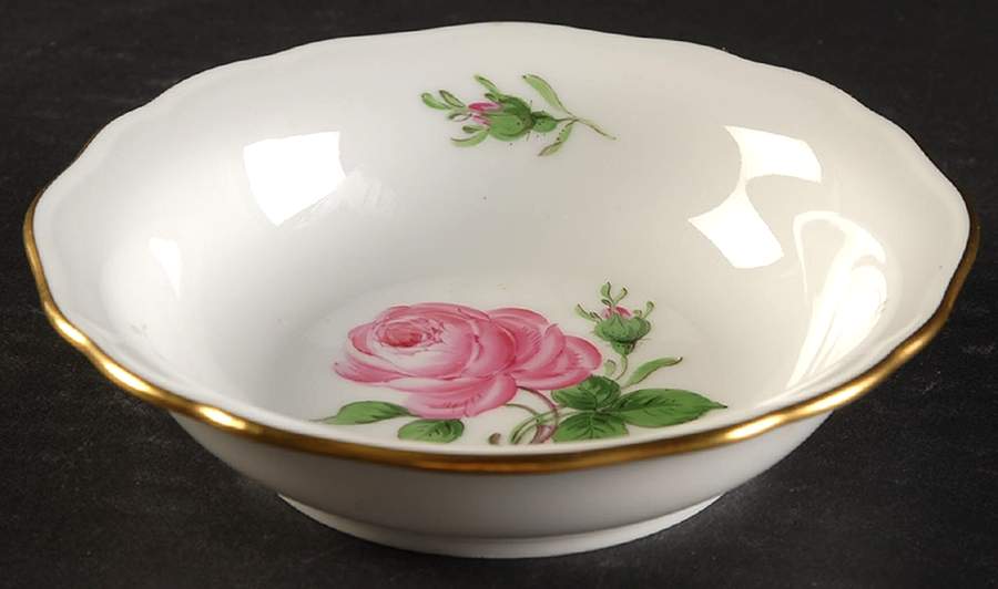 Rose Pink ("X" Backstamp) Fruit/Dessert (Sauce) Bowl by Meissen (Germany)-1