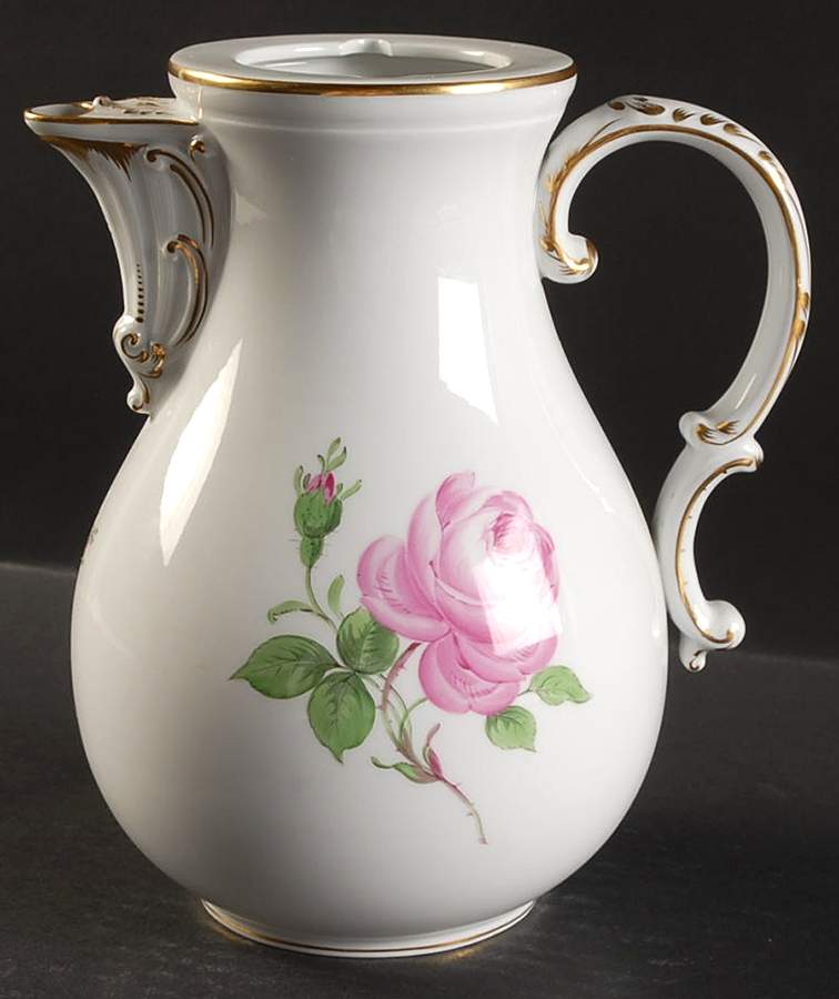 Rose Pink ("X" Backstamp) Coffee Pot No Lid by Meissen (Germany)-1