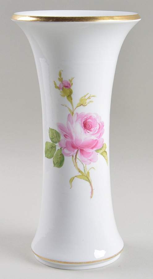 Rose Pink ("X" Backstamp) 9" Vase by Meissen (Germany)-1