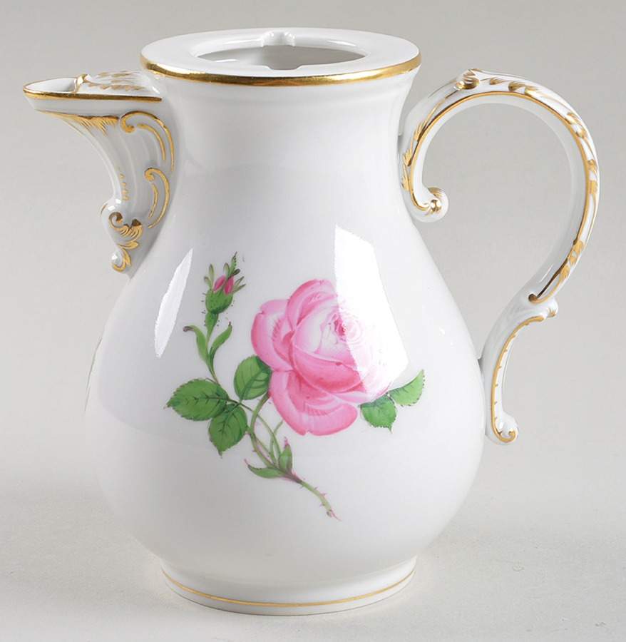 Rose Pink ("X" Backstamp) Hot Water Jug No Lid by Meissen (Germany)-1