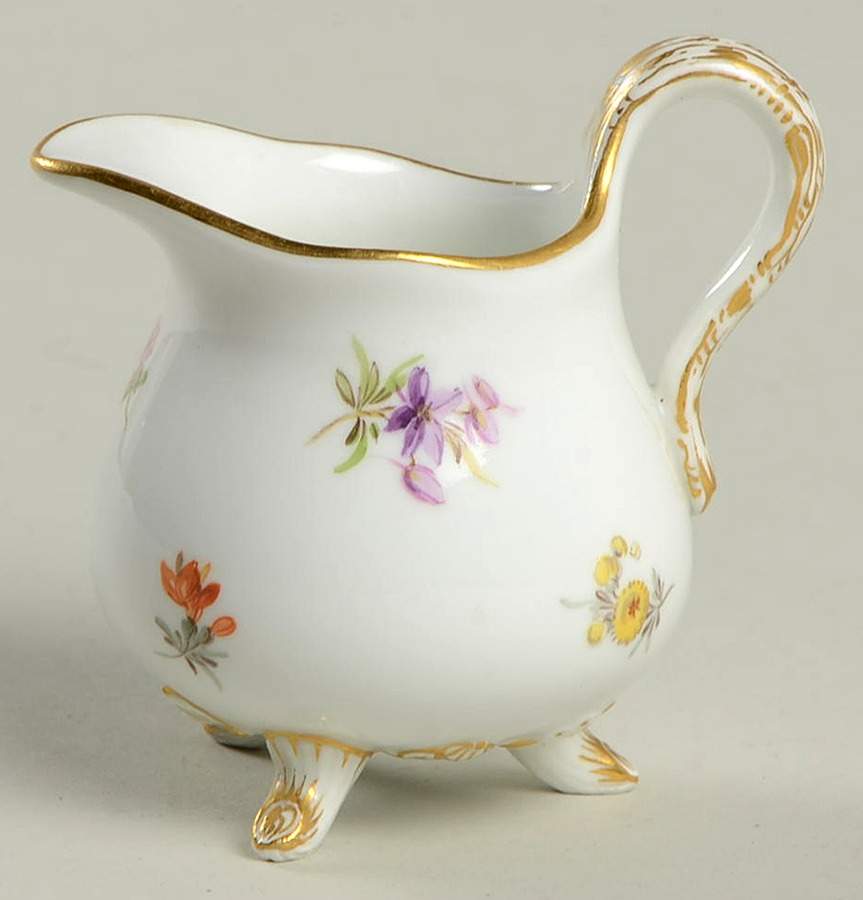 Scattered Flowers ("X" Backstamp) Individual Creamer by Meissen (Germany)-1