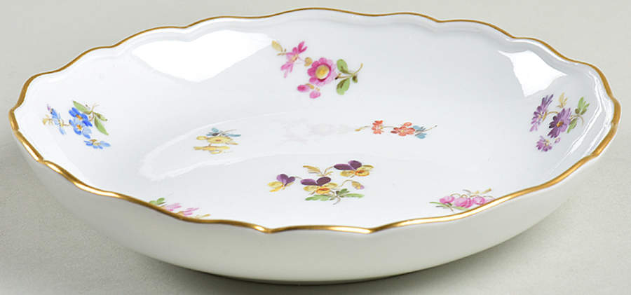 Scattered Flowers ("X" Backstamp) Open Candy Dish by Meissen (Germany)-1