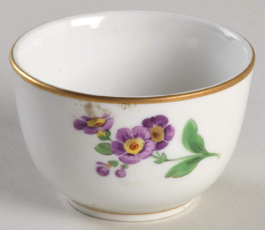 Scattered Flowers ("X" Backstamp) Mini Sugar Bowl No Lid by Meissen (Germany)-1