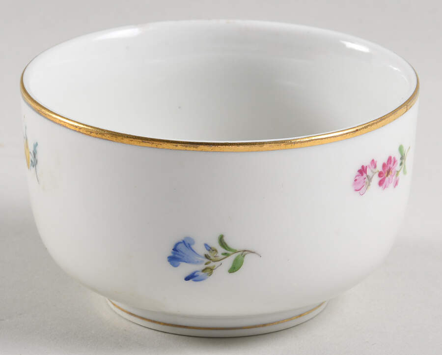 Scattered Flowers ("X" Backstamp) Individual Open Sugar Bowl by Meissen (Germany)-1