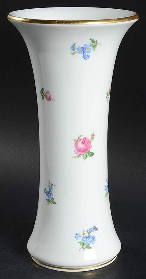 Scattered Flowers ("X" Backstamp) 9" Vase by Meissen (Germany)-1