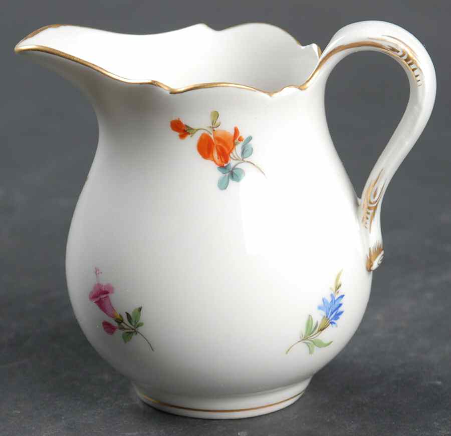 Scattered Flowers ("X" Backstamp) Mini Creamer by Meissen (Germany)-1