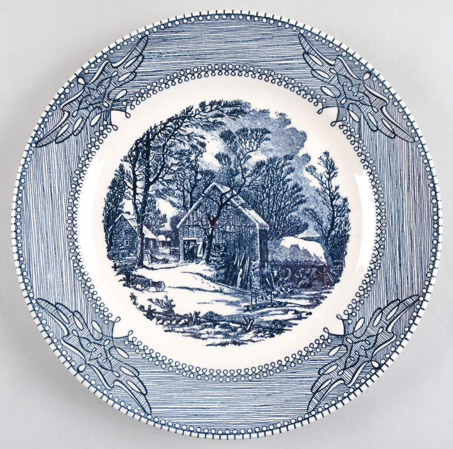 Currier & Ives 11" Chop Plate (Round Platter) by Mount Clemens-1