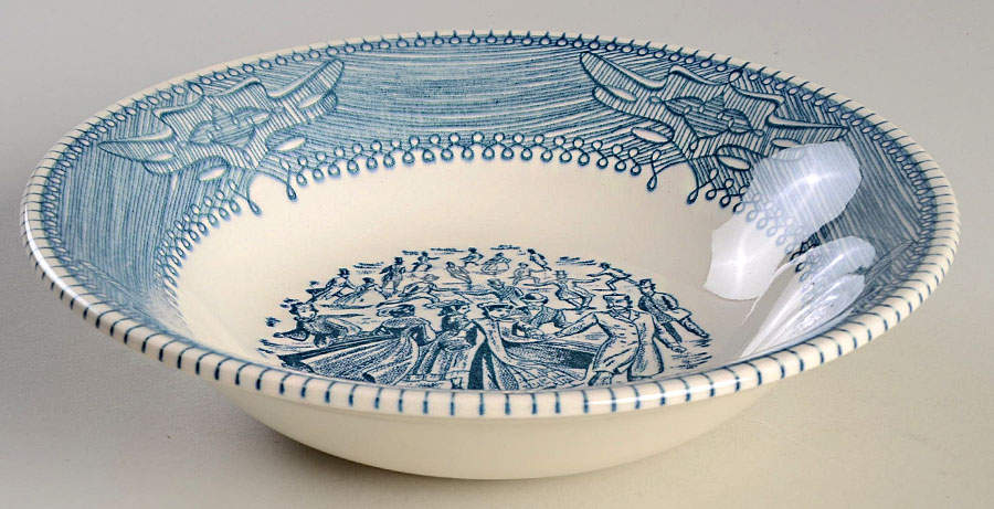 Currier & Ives Coupe Soup Bowl by Mount Clemens-1