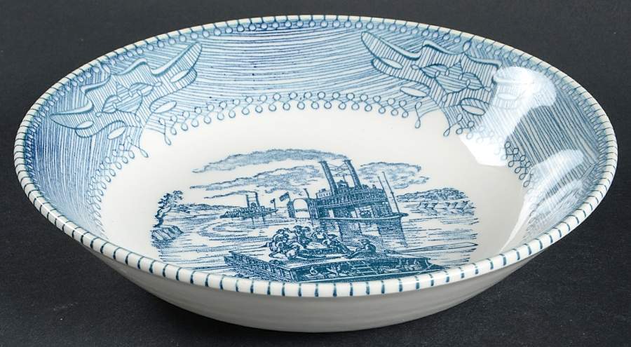 Currier & Ives Coupe Soup Bowl by Mount Clemens-1
