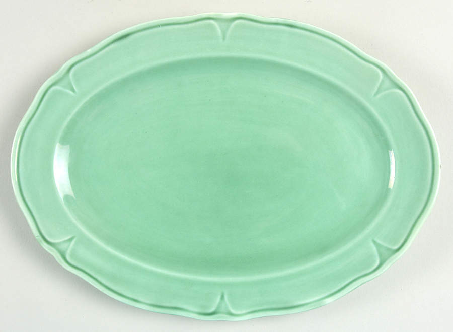 Petal Green 9" Oval Serving Platter by Mount Clemens-1