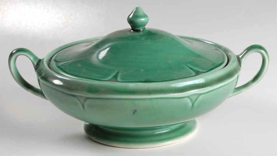 Petal Green Round Covered Vegetable by Mount Clemens-1