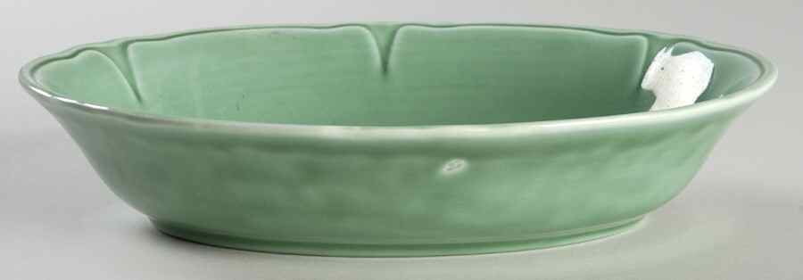 Petal Green 9" Oval Vegetable Bowl by Mount Clemens-1