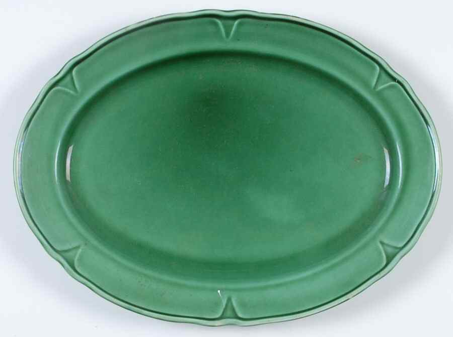 Petal Green 13" Oval Serving Platter by Mount Clemens-1