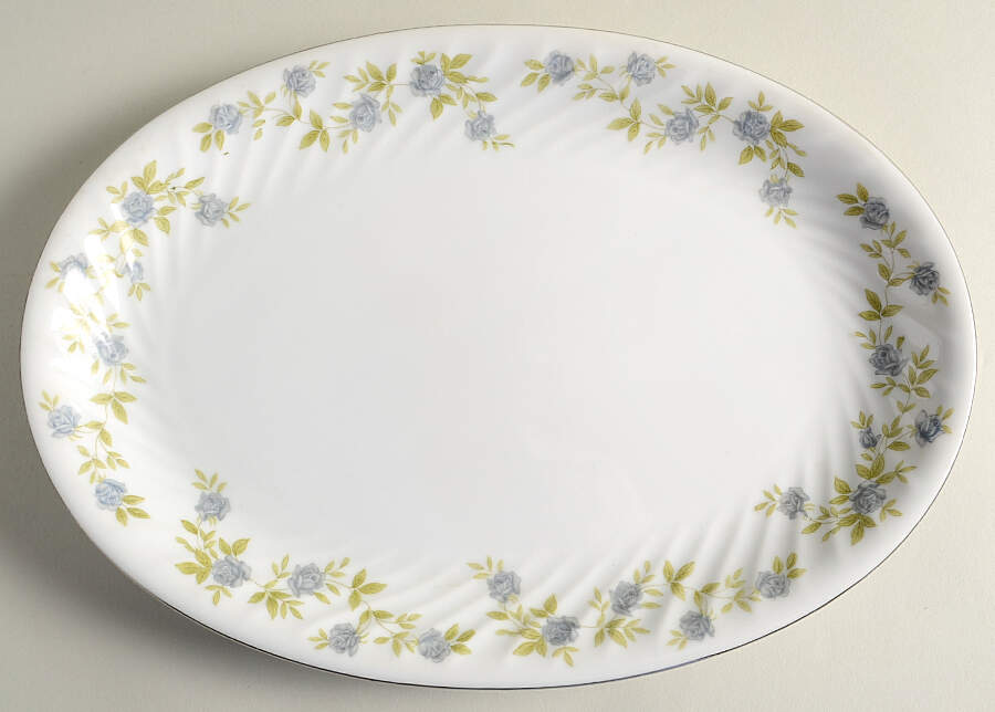 Hampton (Swirled) 12" Oval Serving Platter by Mt Hira-1