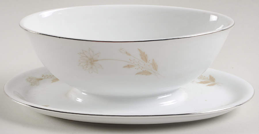 Sylvia Gravy Boat with Attached Underplate by Mt Hira-1