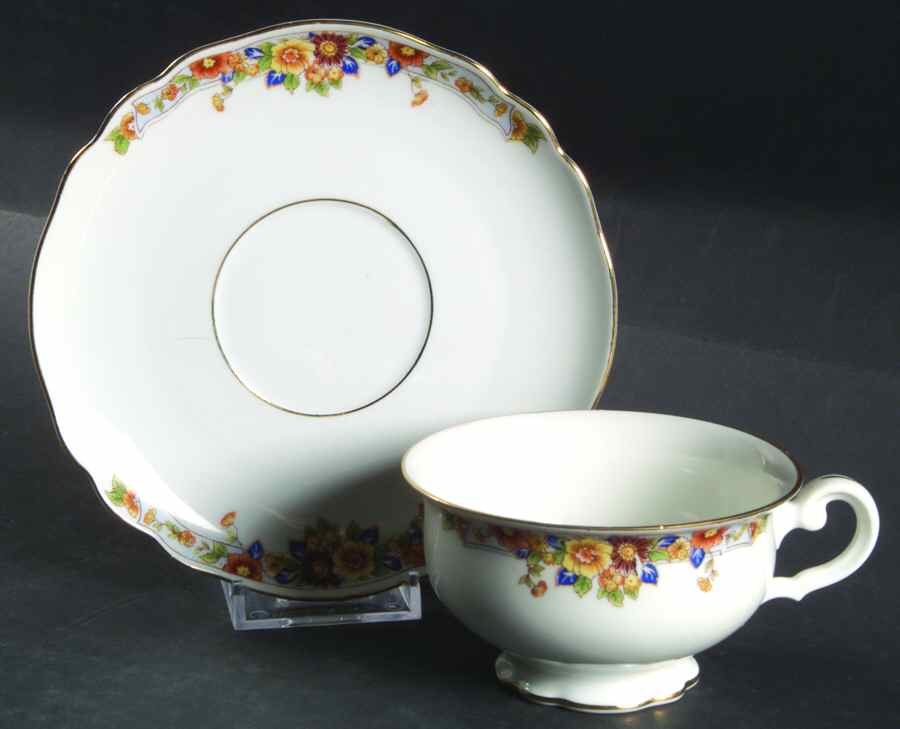 The Autumn Footed Cup & Saucer Set by Paul Muller-1