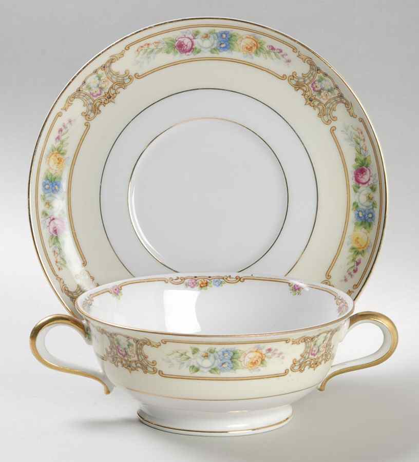 The Chester Footed Cream Soup Bowl & Saucer Set by Paul Muller-1
