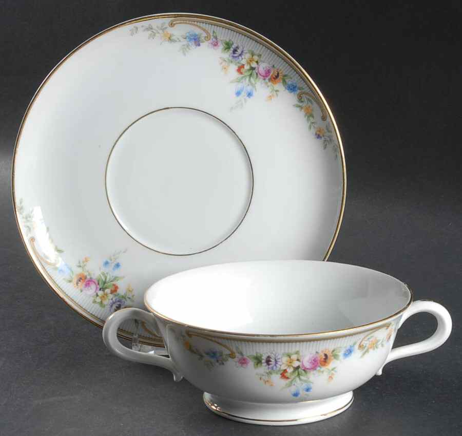 The Kenmore Footed Cream Soup Bowl & Saucer Set by Paul Muller-1