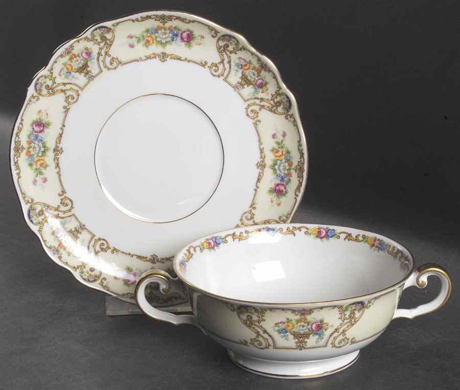 The Stirling Footed Cream Soup Bowl & Saucer Set by Paul Muller-1
