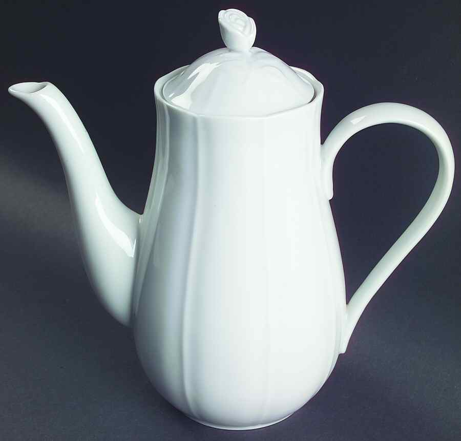Embossed White Coffee Pot & Lid by Muirfield-1