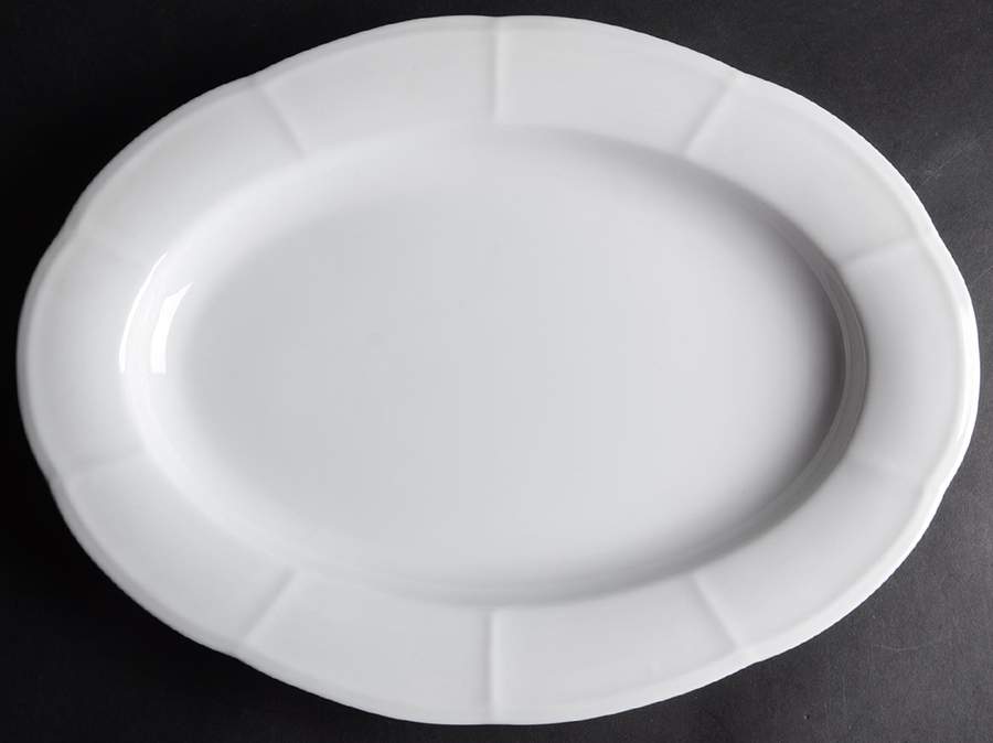 Embossed White 14" Oval Serving Platter by Muirfield-1