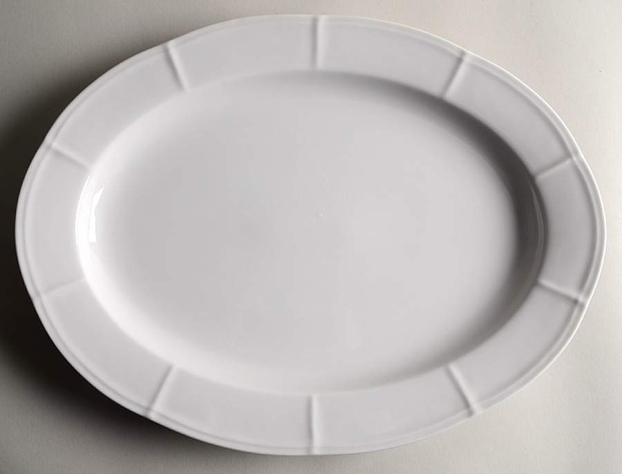 Embossed White 16" Oval Serving Platter by Muirfield-1