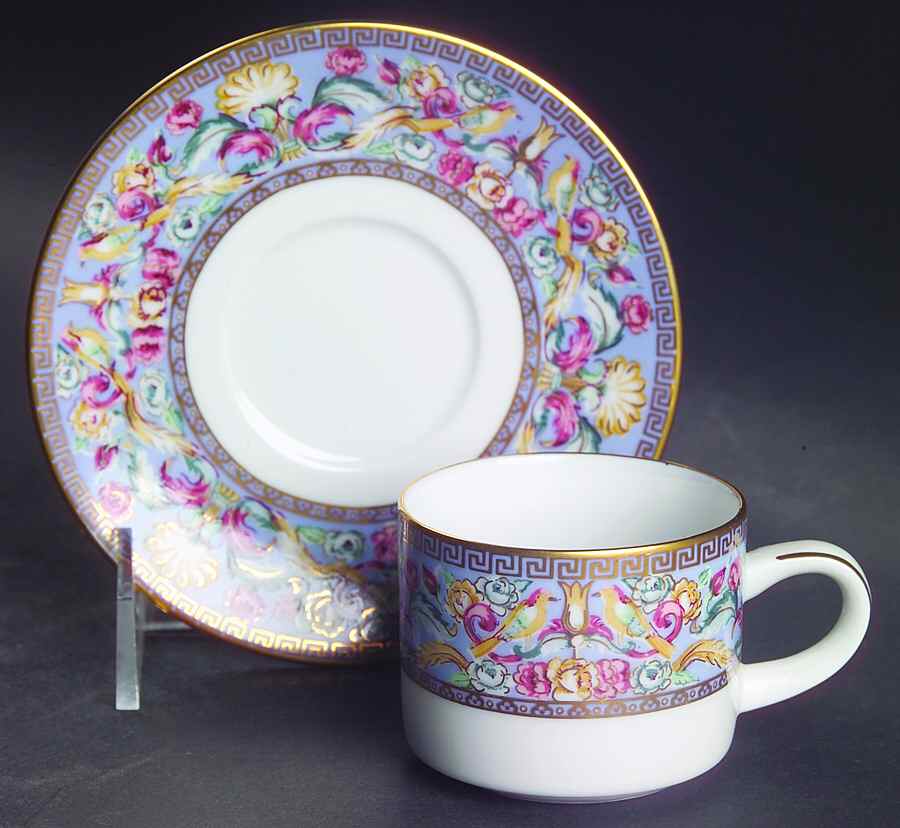 French Court Flat Demitasse Cup & Saucer Set by Muirfield-1