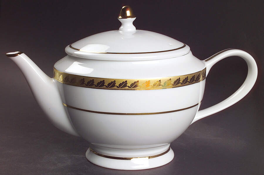 Golden Leaf Teapot & Lid by Muirfield-1