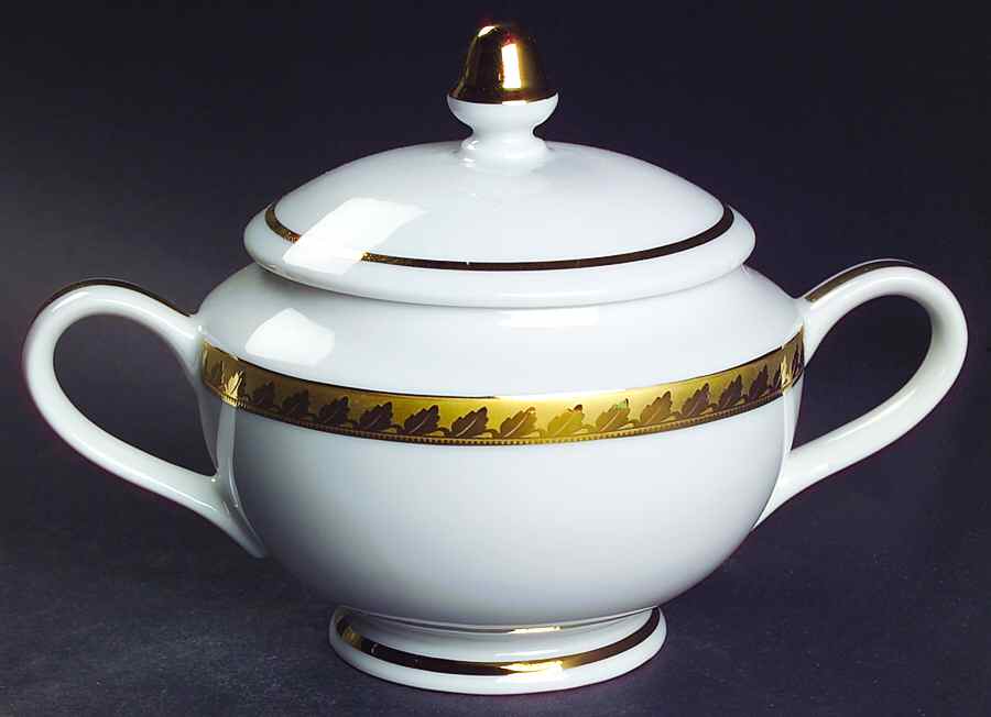Golden Leaf Sugar Bowl & Lid by Muirfield-1