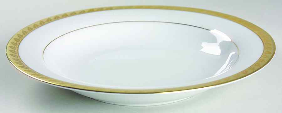 Golden Leaf Large Rim Soup Bowl by Muirfield-1