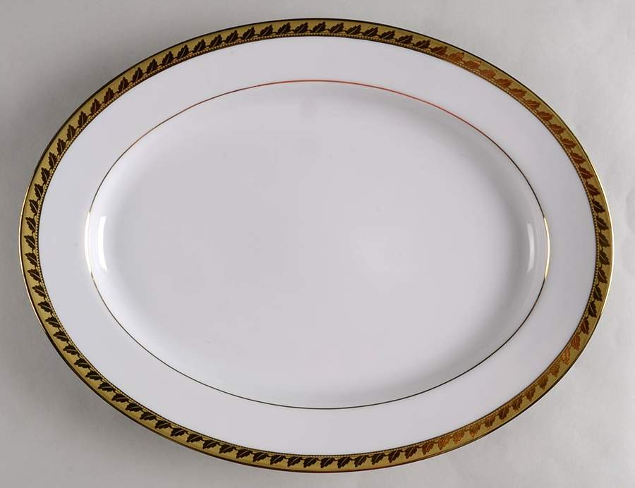 Golden Leaf 13" Oval Serving Platter by Muirfield-1