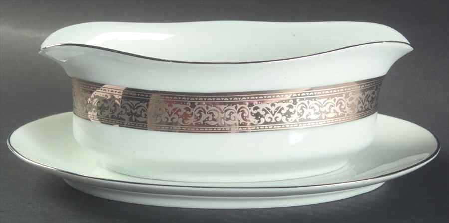 Magnificence Platinum Gravy Boat & Underplate by Muirfield-1