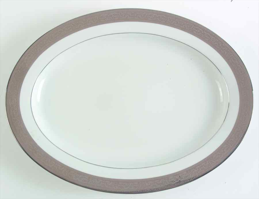 Magnificence Platinum 16" Oval Serving Platter by Muirfield-1