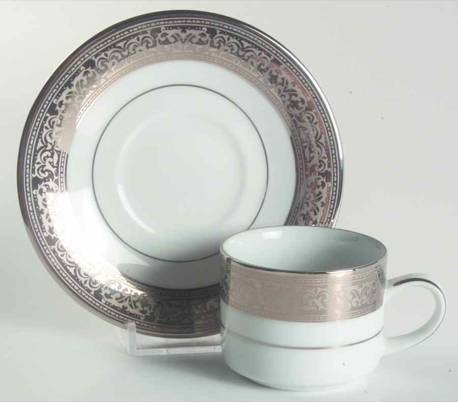 Magnificence Platinum Flat Demitasse Cup & Saucer Set by Muirfield-1