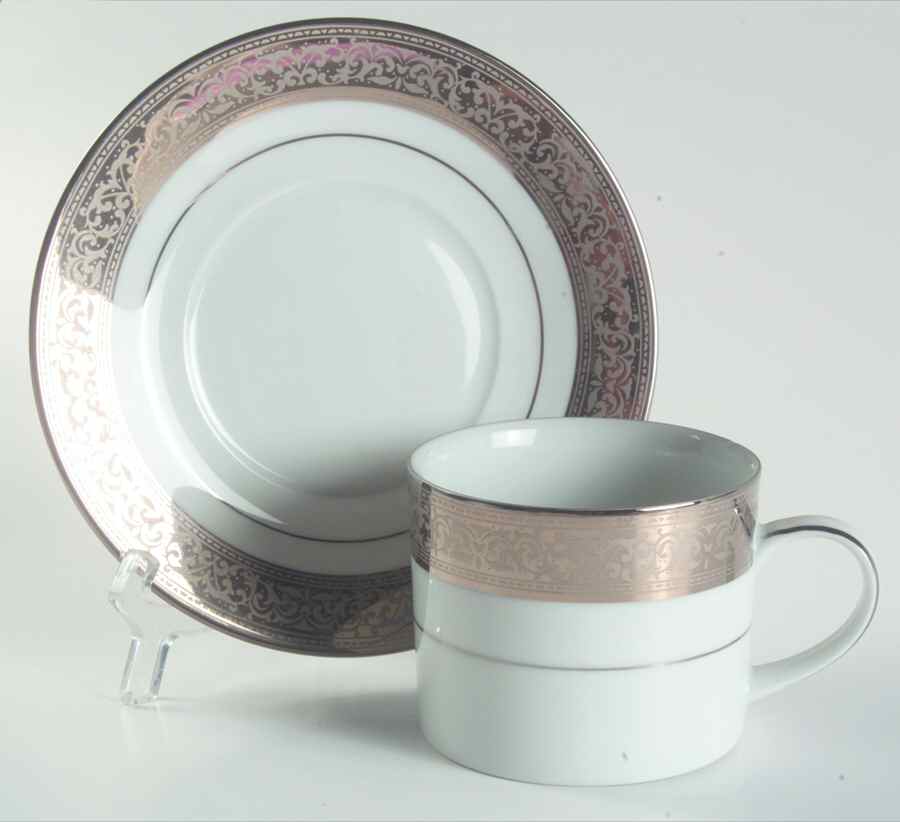 Magnificence Platinum Flat Cup & Saucer Set by Muirfield-1