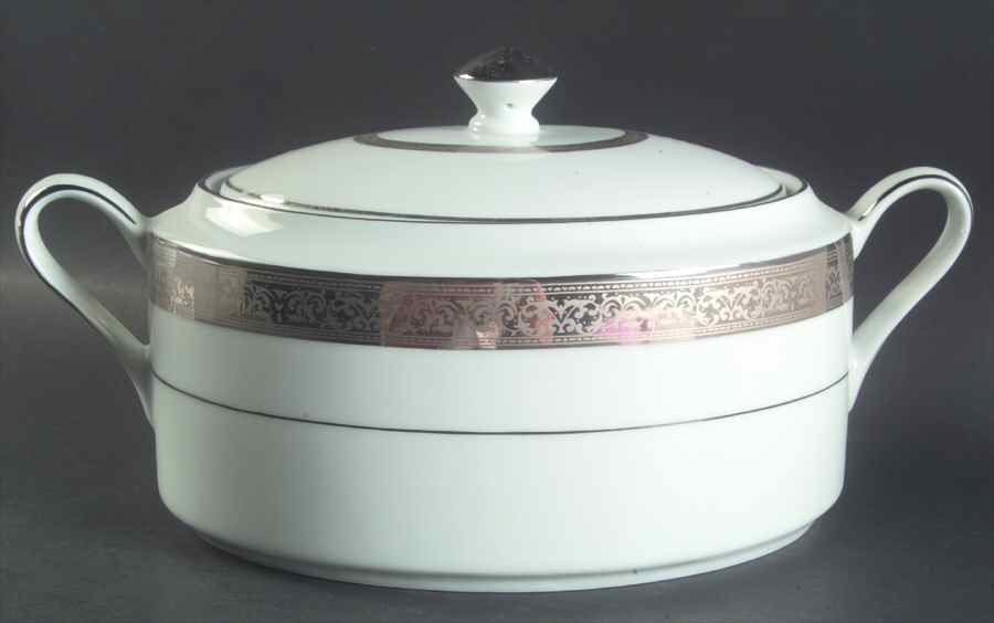 Magnificence Platinum Oval Covered Vegetable by Muirfield-1