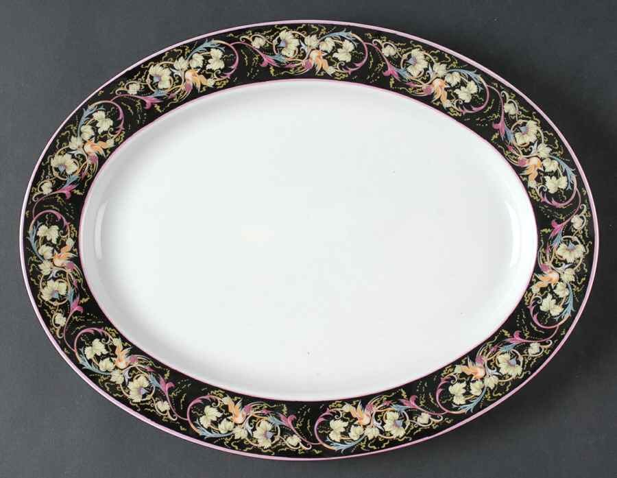 Midnight Garden 13" Oval Serving Platter by Muirfield-1