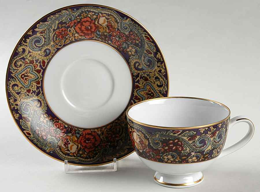 Notre Dame Footed Cup & Saucer Set by Muirfield-1