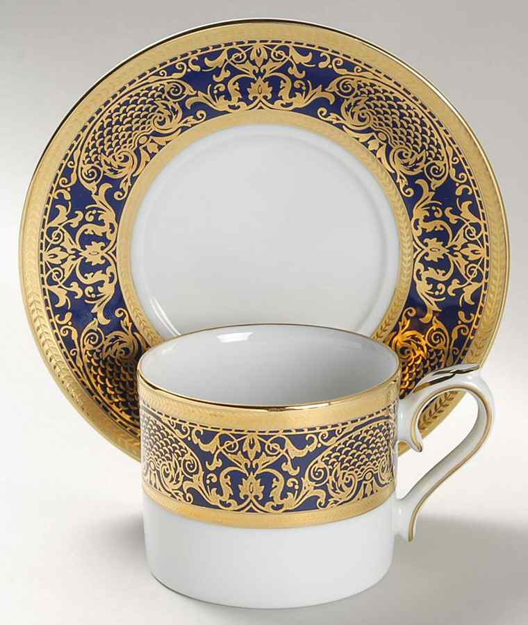 Pompadour Blue Flat Cup & Saucer Set by Muirfield-1