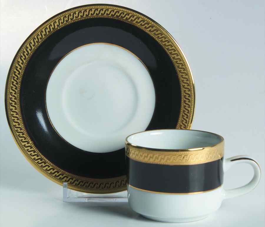 Regency Black Flat Demitasse Cup & Saucer Set by Muirfield-1