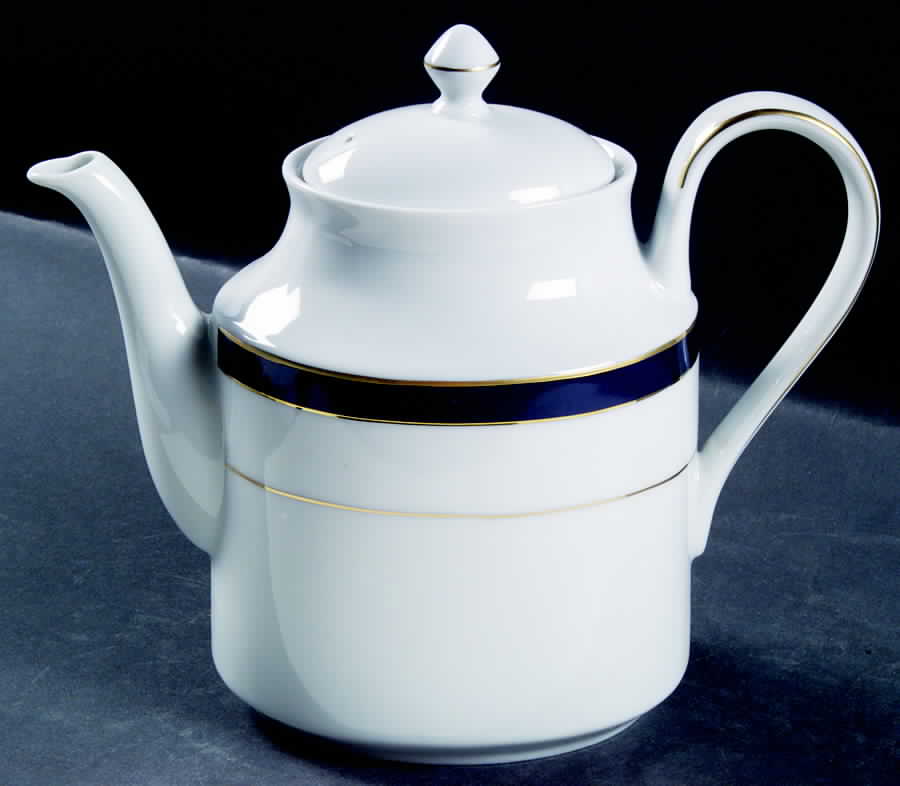 Royal Lapis (Navy Blue Band) Coffee Pot & Lid by Muirfield-1