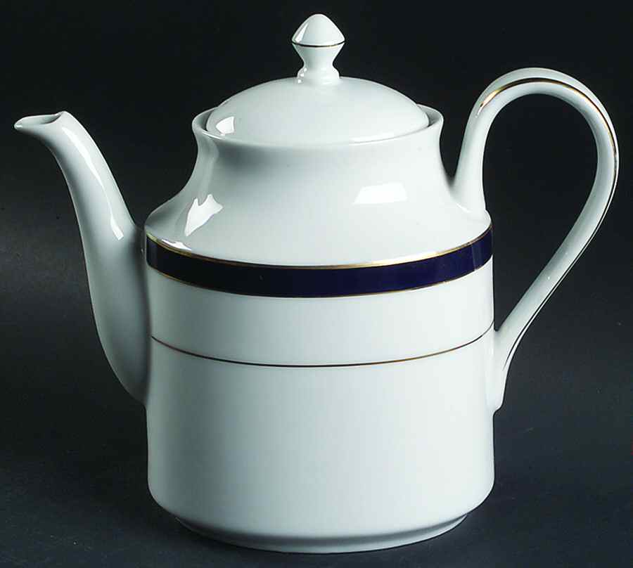 Royal Lapis (Navy Blue Band) Teapot & Lid by Muirfield-1