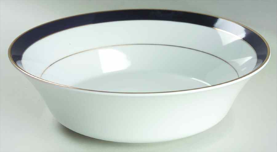 Royal Lapis (Navy Blue Band) 9" Round Vegetable Bowl by Muirfield-1
