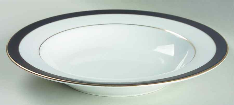Royal Lapis (Navy Blue Band) Large Rim Soup Bowl by Muirfield-1
