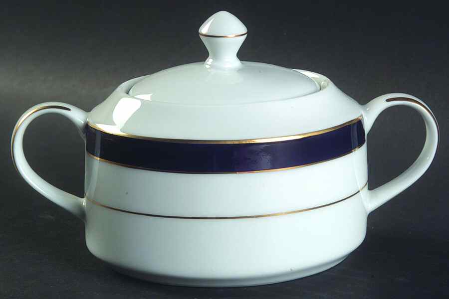 Royal Lapis (Navy Blue Band) Sugar Bowl & Lid by Muirfield-1