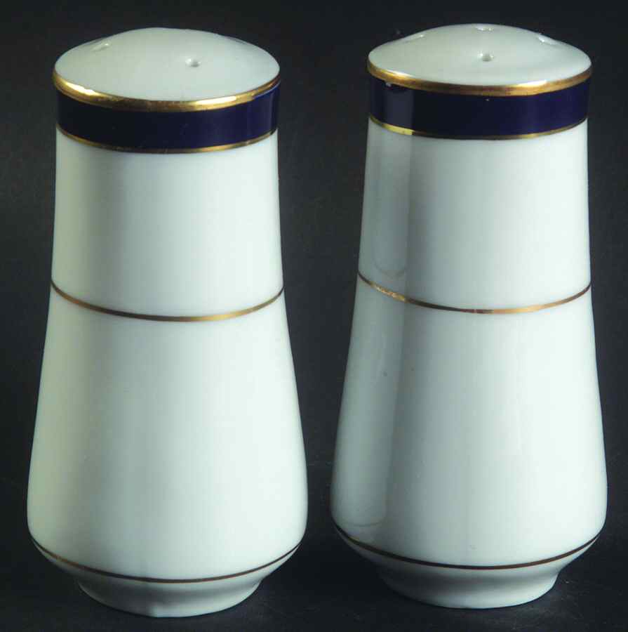 Royal Lapis (Navy Blue Band) Salt & Pepper Set by Muirfield-1